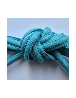 Veters cyaan blauw ovaal 6mm