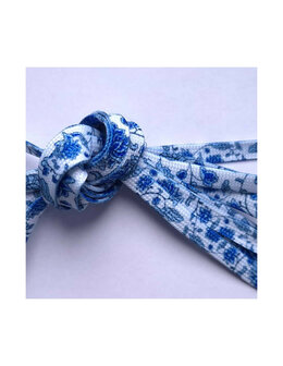 Veters Delfts blauwe bloemen 8mm