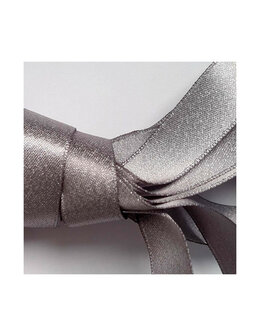 Veters glitter satijn lint titanium-glans 16mm - 120cm