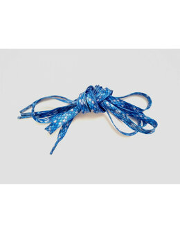 Veters met blauwe reptiel print 8mm - 120cm