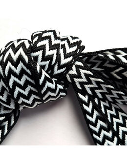 Veters zigzag zwart-wit 15mm - 120cm