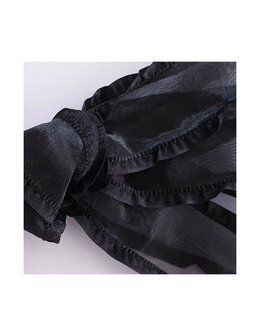 Veters organza lint zwart met randje 40mm - 120cm