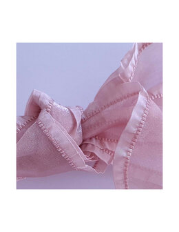 (uitverkocht) Veters organza lint oudroze met randje 40mm - 120cm