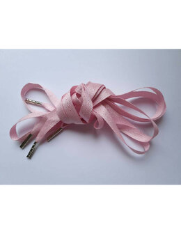 Veters glitter visgraat roze-zilver 10mm - 120cm