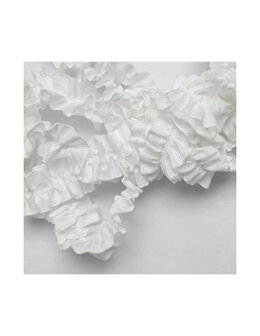 Veters lint krullend wit 17mm - 120cm