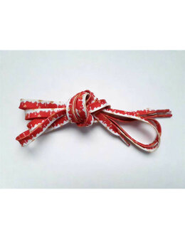 Veters rood-wit met sterren 8mm - 120cm