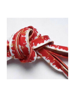 Veters rood-wit met sterren 8mm - 120cm
