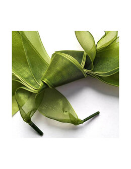 Veters organza lint olijfgroen 25mm - 120cm