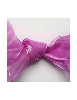 Veters organza lint roze 25mm - 120cm