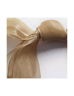 Veters organza lint goud 25mm - 120cm