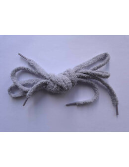 Veters fluffy lichtgrijs 8mm - 100cm