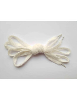 Veters fluffy wit 8mm - 100cm