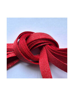 Veters glitter visgraat rood 10mm - 120cm