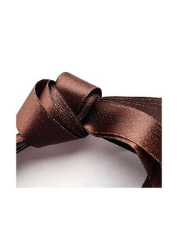 Veters glitter satijn lint bruin-glans 16mm - 120cm