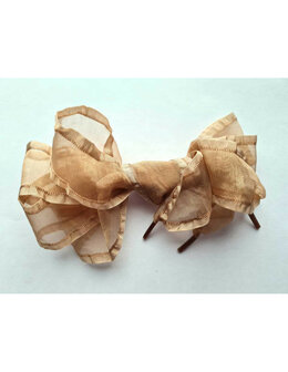 (uitverkocht) Veters organza lint goud met randje 40mm - 120cm