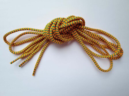 Veters oranje-jade rond 150cm