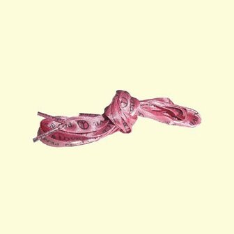 Veters lint roze met Love en Peace 13mm - 100cm
