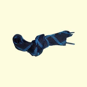 Veters zwart-blauw 18mm - 140cm