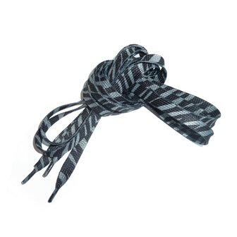 Veters zebra zwart-grijs 10mm - 140cm