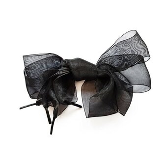 Veters organza lint zwart 40mm - 120cm
