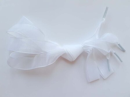 Veters organza lint wit 25mm - 120cm