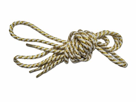 Veters glitter creme-goud rond 120cm