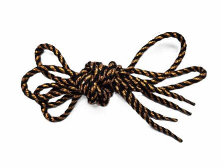 Veters glitter zwart-koper rond 120cm