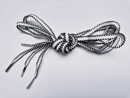 Veters wit met zwart randje 8mm - 120cm