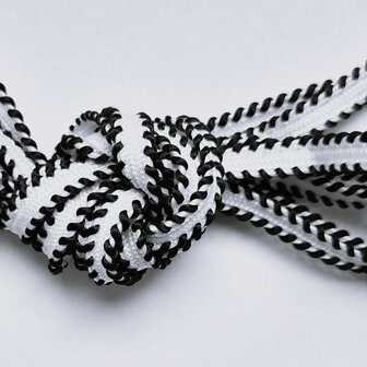 Veters wit met zwart randje 8mm - 120cm