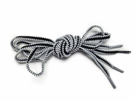 Veters zwart met wit randje 8mm - 120cm