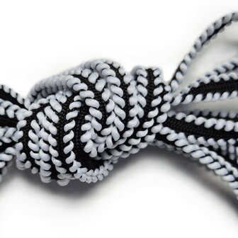 Veters zwart met wit randje 8mm - 120cm