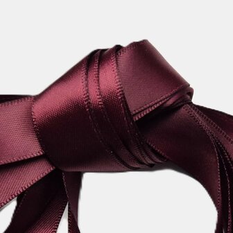 Veters satijn lint burgundy 15mm 