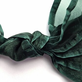 Veters organza lint donkergroen met randje