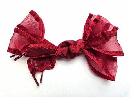 Veters organza lint bordeaux met randje