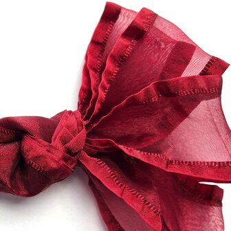 Veters organza lint bordeaux met randje