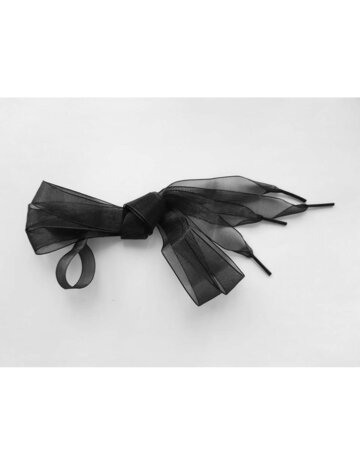 Veters organza lint zwart 25mm - 120cm