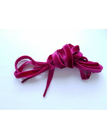 Veters dubbel fluweel bordeaux rood 10mm - 120cm