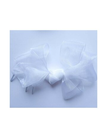 Veters organza lint wit 40mm - 120cm