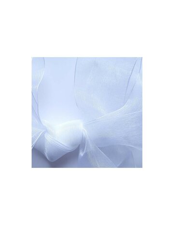 Veters organza lint wit 40mm - 120cm