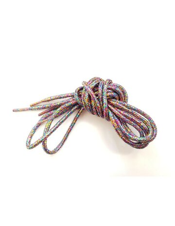 Veters glitter multicolour rond 120cm