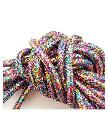 Veters glitter multicolour rond 120cm
