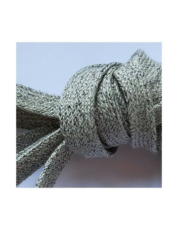 Veters glitter grijs-zilver 8mm