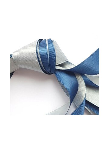 Veters satijn lint blauw-grijs 16mm - 140cm