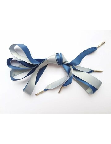 Veters satijn lint blauw-grijs 16mm - 140cm
