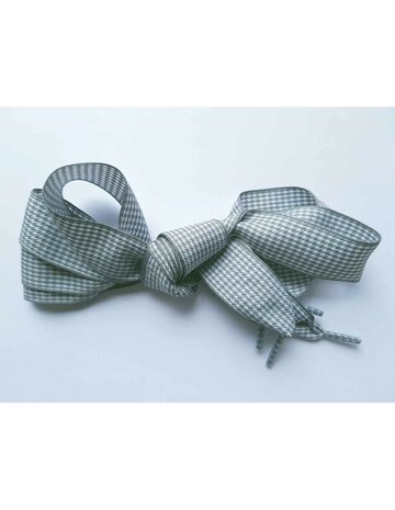 Veters ruit pied-de-poule grijs-wit 25mm - 120cm