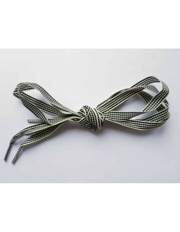 Veters ruit pied-de-poule zwart-wit 10mm - 120cm
