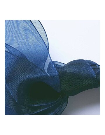 Veters organza lint donkerblauw 40mm - 120cm