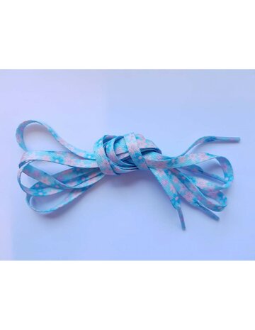Veters bloemen lichtblauw 8mm - 120cm