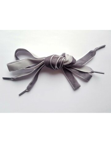 Veters fluweel zilvergrijs 16mm - 100cm