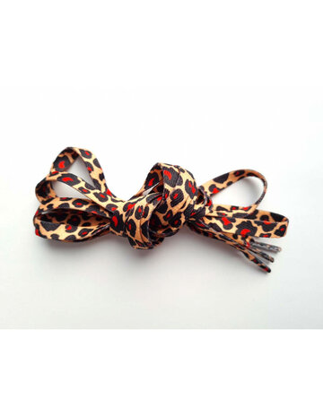 Veters luipaard/panter oker-zwart-rood 8mm
